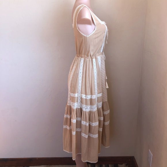 (SOLD) Spell Cinder Midi Dress in Nude ~ S - Picture 3 of 10